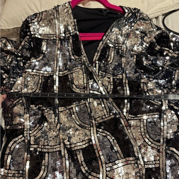 ASOS CURVE GEOMETRIC SEQUIN WRAP DRESS ❤️IN STORES❤️ - Picture 7 of 8